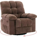 Fauteuil inclinable et pivotant/à bascule marron/vert/gris, fauteuil-planeur rembourré, 1 place
