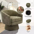 Fauteuil pivotant Chenille 360° avec rangement, une place – Beige / Vert / Gris / Rose