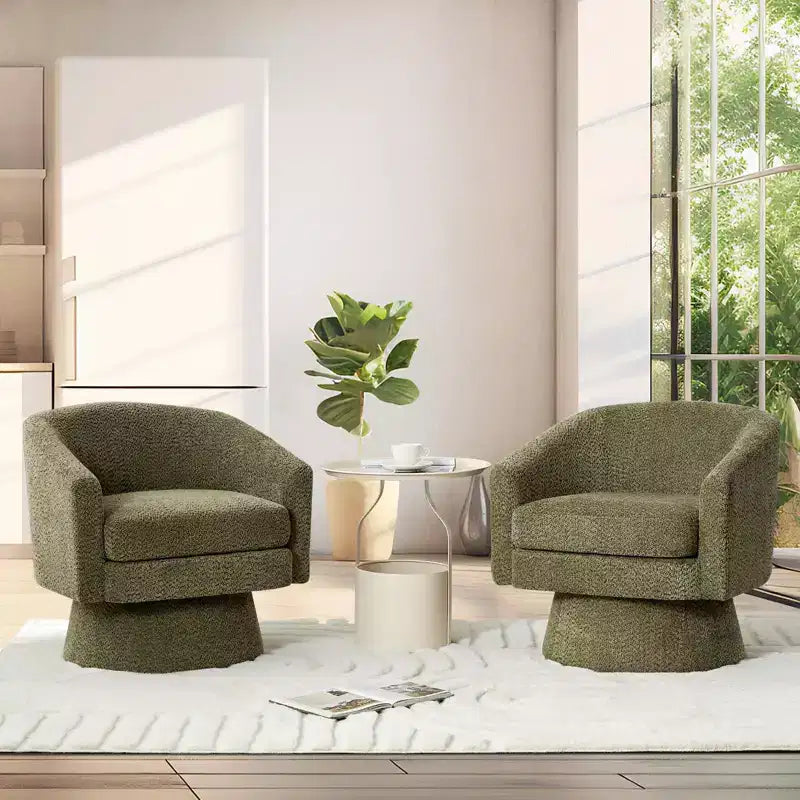 Fauteuil pivotant Chenille 360° avec rangement, une place – Beige / Vert / Gris / Rose
