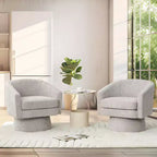 Fauteuil pivotant Chenille 360° avec rangement, une place – Beige / Vert / Gris / Rose