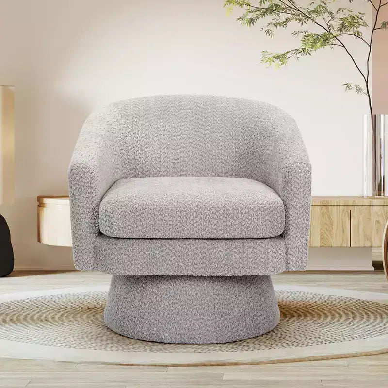 Fauteuil pivotant Chenille 360° avec rangement, une place – Beige / Vert / Gris / Rose