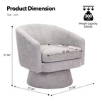 Fauteuil pivotant Chenille 360° avec rangement, une place – Beige / Vert / Gris / Rose