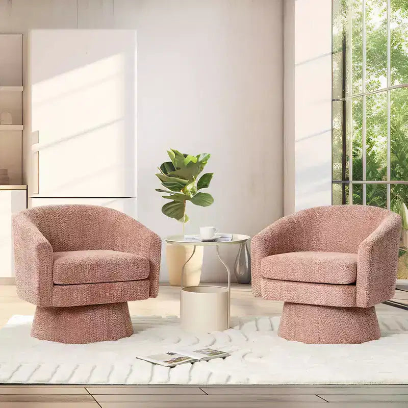 Fauteuil pivotant Chenille 360° avec rangement, une place – Beige / Vert / Gris / Rose
