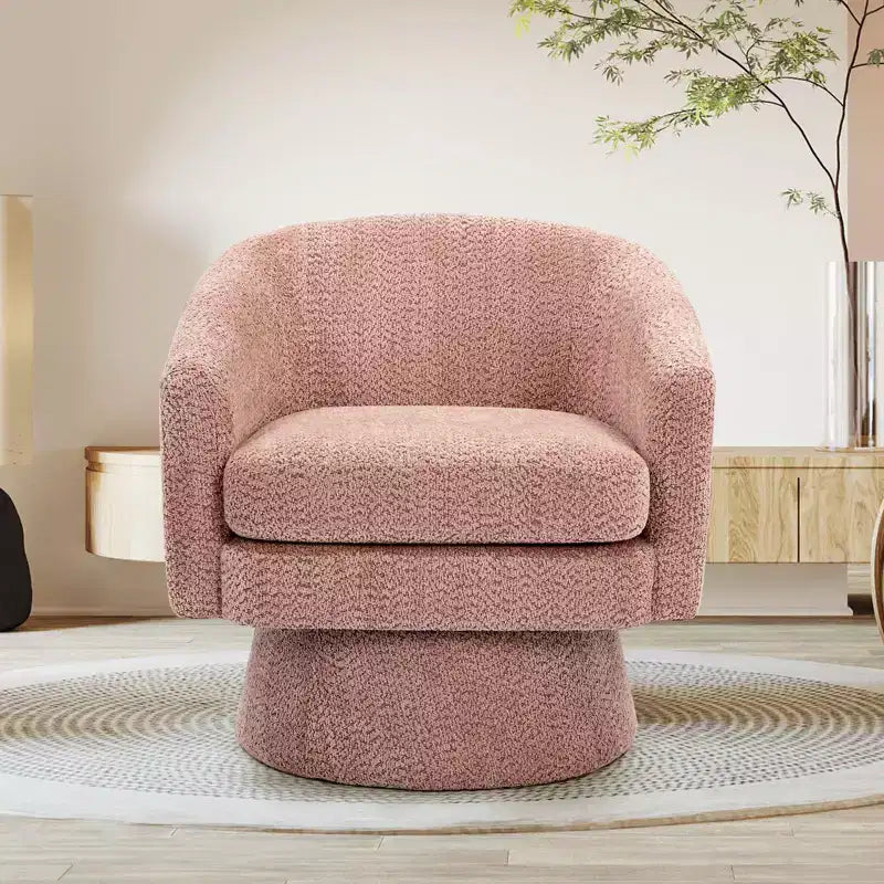 Fauteuil pivotant Chenille 360° avec rangement, une place – Beige / Vert / Gris / Rose
