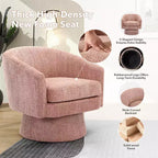 Fauteuil pivotant Chenille 360° avec rangement, une place – Beige / Vert / Gris / Rose