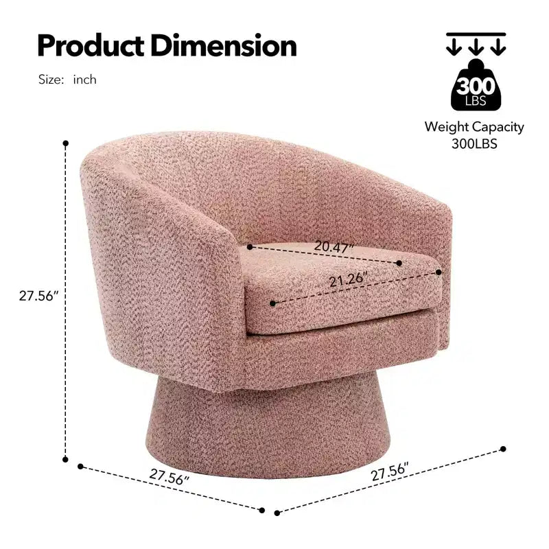 Fauteuil pivotant Chenille 360° avec rangement, une place – Beige / Vert / Gris / Rose