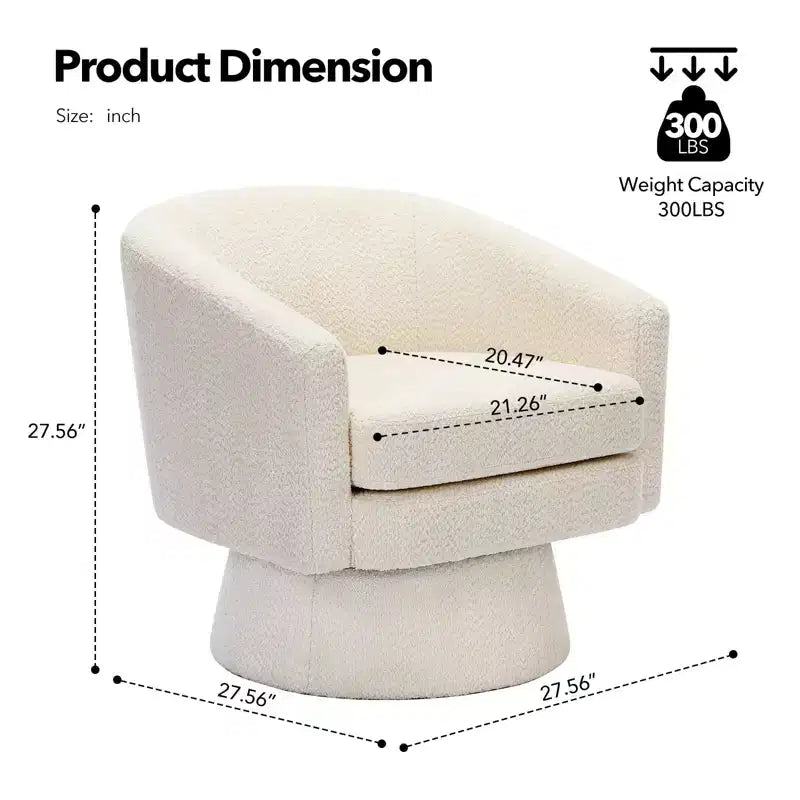Fauteuil pivotant Chenille 360° avec rangement, une place – Beige / Vert / Gris / Rose