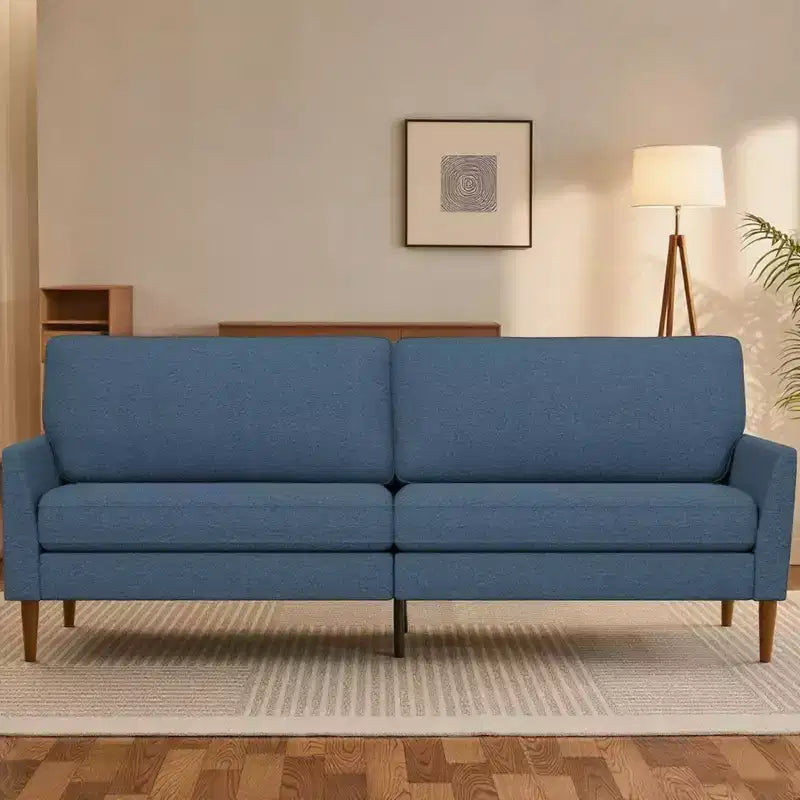 Canapé 3 places, Beige/Bleu/Gris/Vert, Velours côtelé et lin, 3 assises
