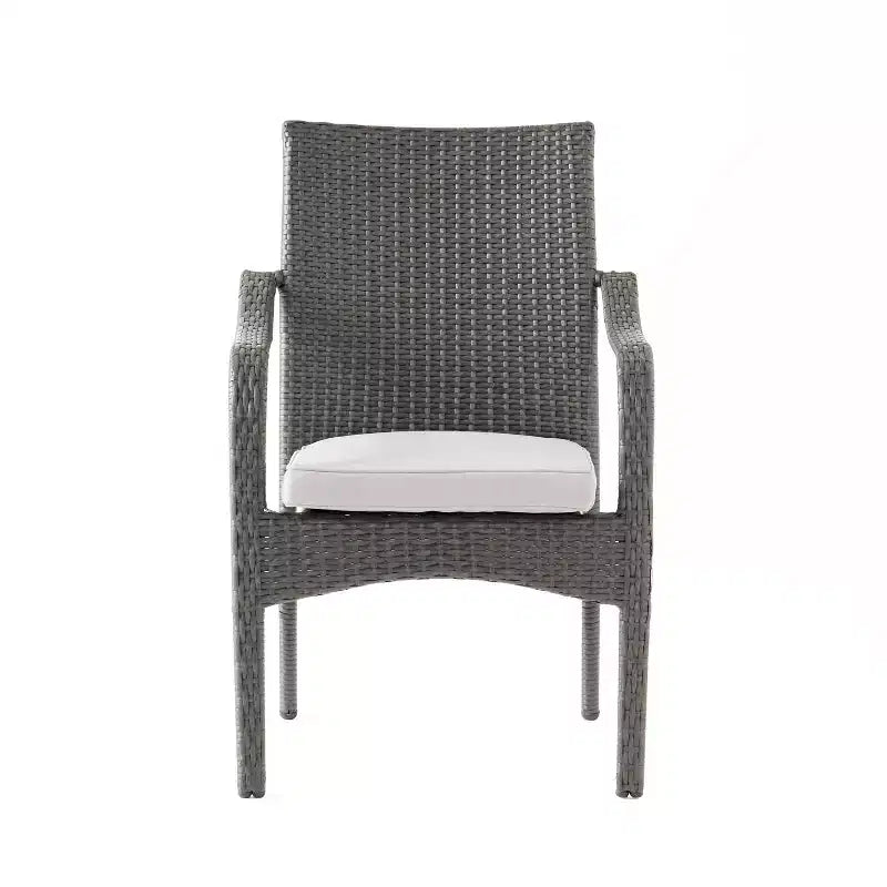 Ensemble de salle à manger d'extérieur en acacia et rotin marron rustique, 6 places