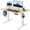 HUANUO 40x24 Electric Standing Desk, Adjustable Height, 4 Memory Settings, Headphone Hook & Cable Manager for Home Office