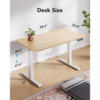 Bureau électrique à hauteur réglable, pour une personne, 101,6 cm x 61 cm, noir