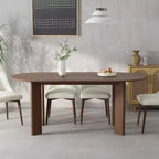 Table à manger ovale marron style ferme, 6 places