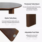Table à manger ovale marron style ferme, 6 places