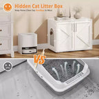 Meuble cache-litière en bois blanc à 2 portes, pour 1 chat