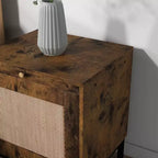 Table d'appoint avec plateau en MDF marron et piétement en métal, pièce unique