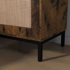 Table d'appoint avec plateau en MDF marron et piétement en métal, pièce unique