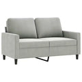 vidaXL Modern 2-Seater Sofa Crafted from Velvet and Metal Frame, Comfortable Padded Seating, Light Gray - Ideal for Living Room or Patio