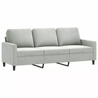 vidaXL 3-Seater Velvet Sofa - Light Gray Modern Couch with Comfortable Padding and Stable Metal Frame for Living Room or Lounge Area
