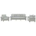 vidaXL 3-Piece Sofa Set in Light Gray Velvet - Comfortable Relaxation with Sturdy Frame and Decorative Throw Pillows for Living and Lounge Areas