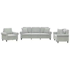 vidaXL 3-Piece Sofa Set in Light Gray Velvet - Comfortable Relaxation with Sturdy Frame and Decorative Throw Pillows for Living and Lounge Areas