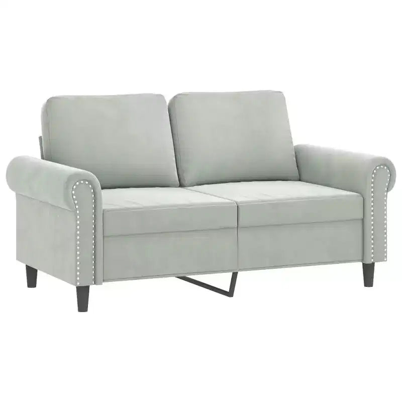 Ensemble de canapés 3 pièces en velours gris clair, 6 places