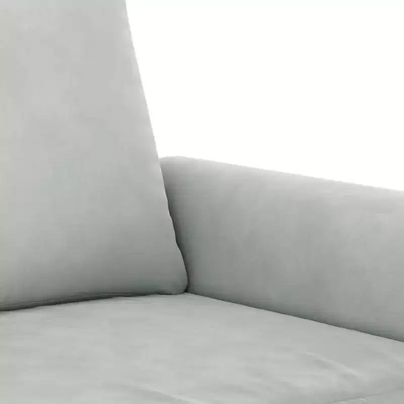 Ensemble de canapés 3 pièces en velours gris clair, 6 places