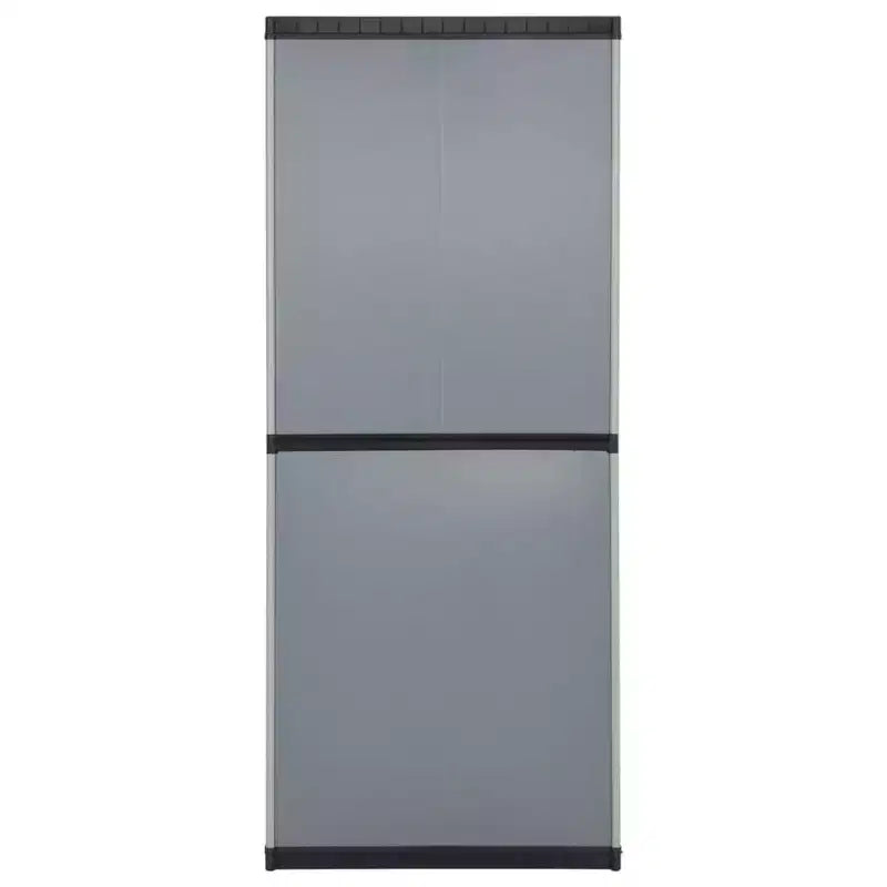 Armoire de rangement extérieure en PVC gris et noir, 2 portes, 1 personne