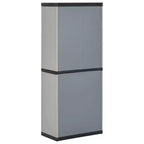 Armoire de rangement extérieure en PVC gris et noir, 2 portes, 1 personne