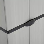 Armoire de rangement extérieure en PVC gris et noir, 2 portes, 1 personne