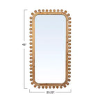 Miroir mural rectangulaire en bois de sapin naturel, style bohème, simple