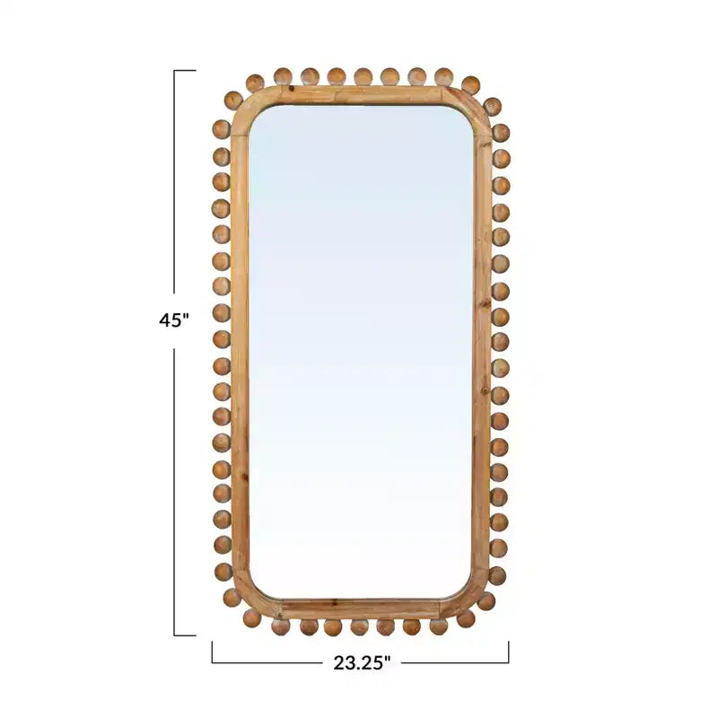 Miroir mural rectangulaire en bois de sapin naturel, style bohème, simple