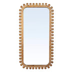 Miroir mural rectangulaire en bois de sapin naturel, style bohème, simple