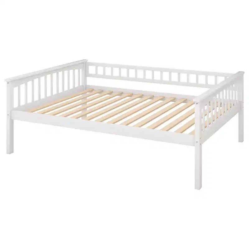 Lit superposé double en bois avec tiroirs et barrière de sécurité, marron naturel, 1-2 personnes