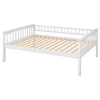 Lit superposé double en bois avec tiroirs et barrière de sécurité, marron naturel, 1-2 personnes