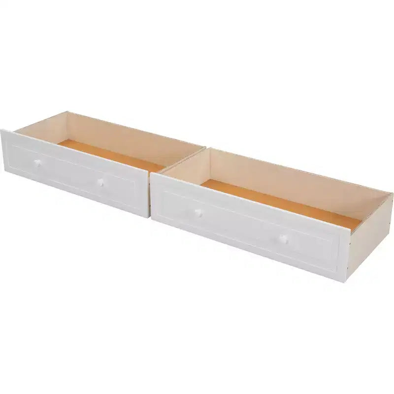 Lit superposé double en bois avec tiroirs et barrière de sécurité, marron naturel, 1-2 personnes