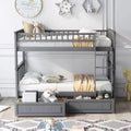 FAMYYT Twin Size Wood Bed?With Drawers, Fence-shaped Guardrail, ladder, Easy Assembly