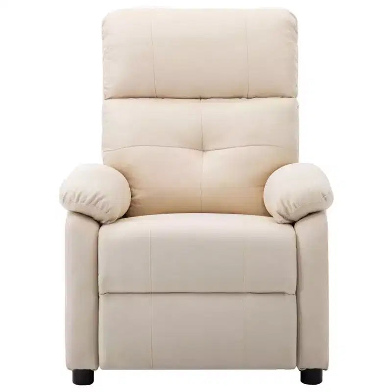 Fauteuil inclinable de massage en tissu marron / crème / marron foncé, une place