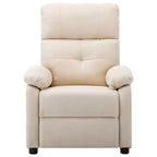 Fauteuil inclinable de massage en tissu marron / crème / marron foncé, une place