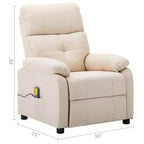 Fauteuil inclinable de massage en tissu marron / crème / marron foncé, une place