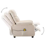 Fauteuil inclinable de massage en tissu marron / crème / marron foncé, une place