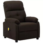 Fauteuil inclinable de massage en tissu marron / crème / marron foncé, une place