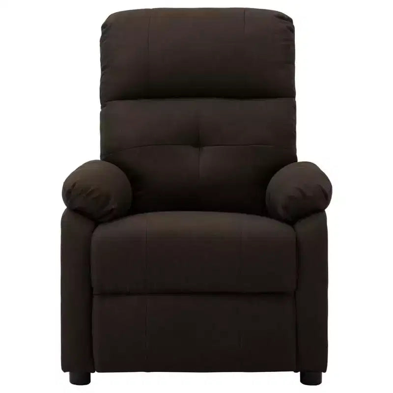 Fauteuil inclinable de massage en tissu marron / crème / marron foncé, une place