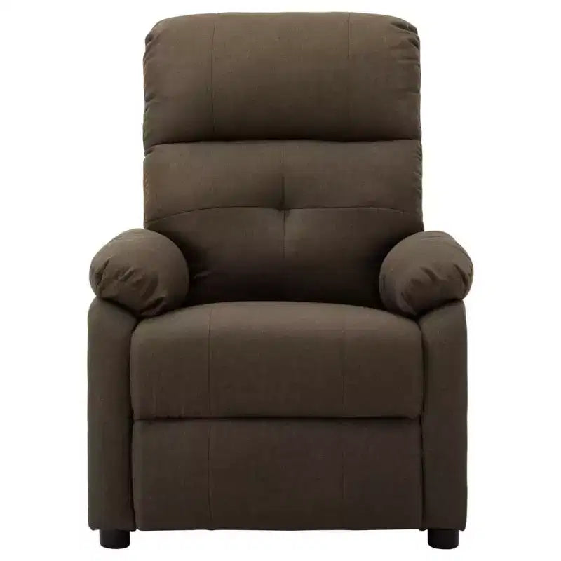 Fauteuil inclinable de massage en tissu marron / crème / marron foncé, une place