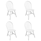 vidaXL Chair Set of 2 White Rubber wood Standard Durable Chair