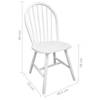 Chaise de salle à manger sans accoudoirs en bois d'hévéa blanc (lot de 2 ou 4)