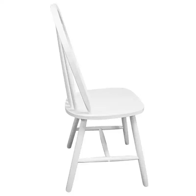 Chaise de salle à manger sans accoudoirs en bois d'hévéa blanc (lot de 2 ou 4)