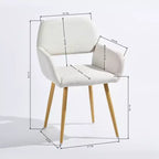 Ensemble de salle à manger rond 3 pièces beige pour 2 personnes, fauteuils rembourrés, cadre en métal