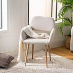Ensemble de salle à manger rond 3 pièces beige pour 2 personnes, fauteuils rembourrés, cadre en métal