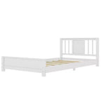 Lit jumeau plateforme naturel/blanc avec tête de lit, profil bas, 1 personne