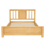 Lit jumeau plateforme naturel/blanc avec tête de lit, profil bas, 1 personne